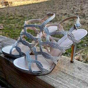 Silver Sparkly Wedding Sandals